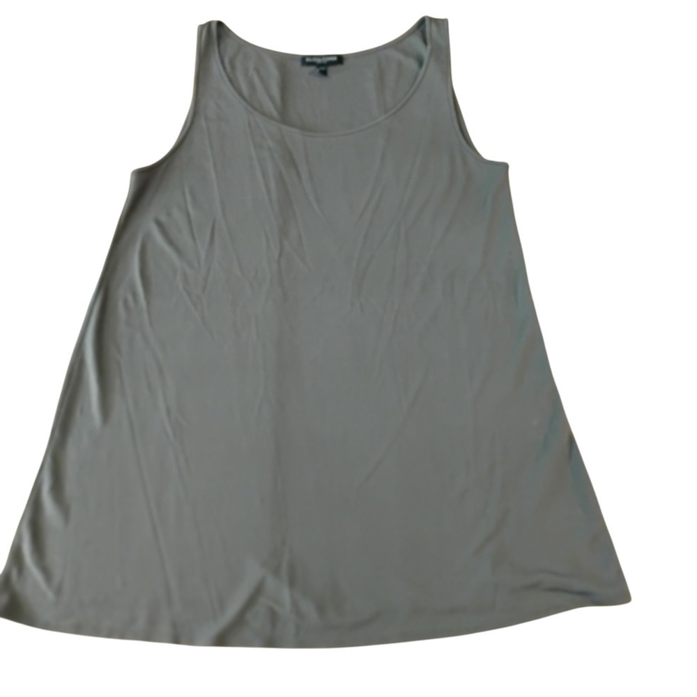 Eileen Fisher Petite Silk Tank Top Sleeveless Gray Casual  P Medium